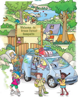 Forest Campsite Cartoon Scene