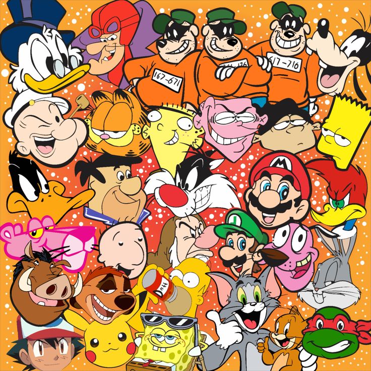 Cartoon Character Collage
