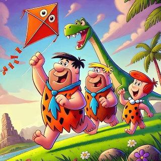 Flintstones Family Flying Kite