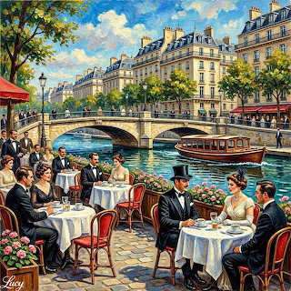 Vintage Parisian Café Scene
