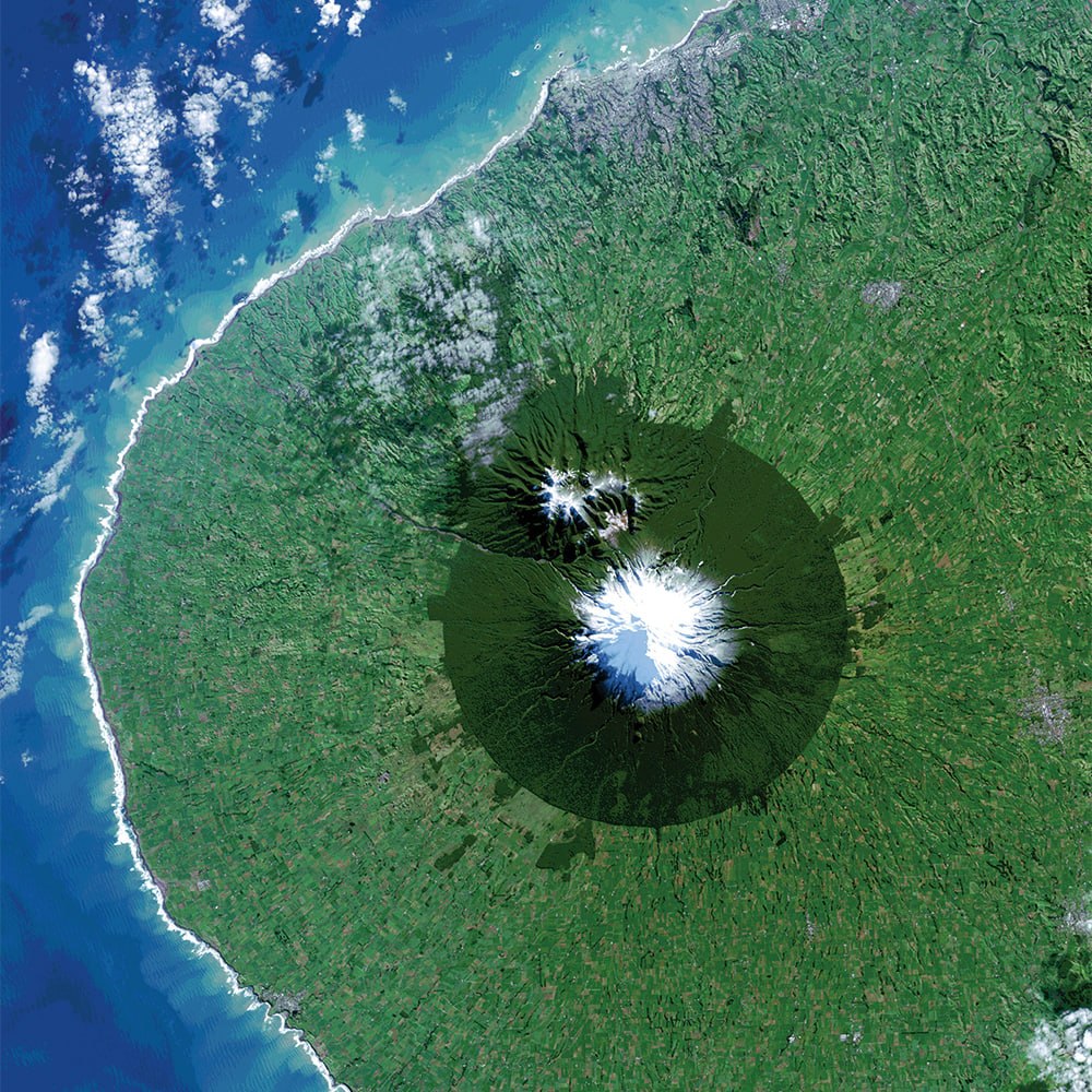 Volcanic Island Aerial View