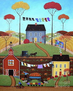 Folk Art Autumn Village