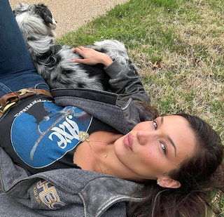 Bella Hadid with Dog