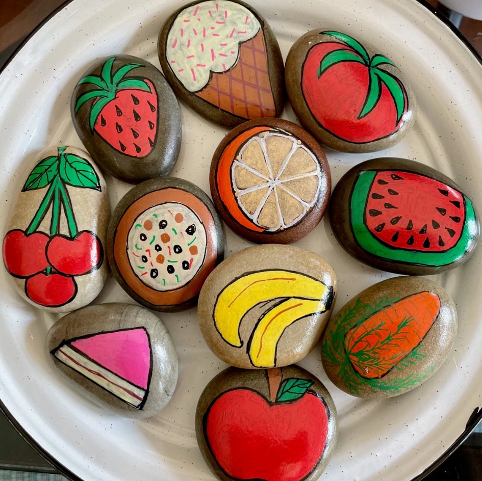Hand Painted Fruit Rocks
