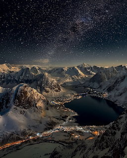 Snowy Mountains Under Starry Sky