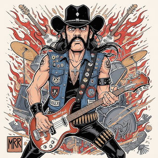 Rock Guitarist Portrait Illustration