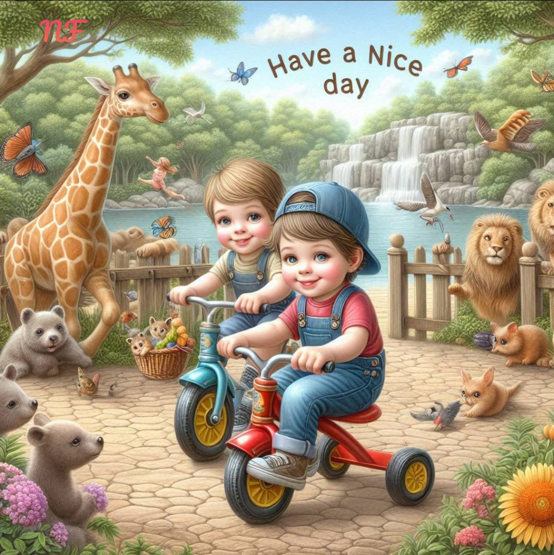 Children at Zoo with Animals