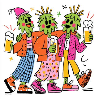 Three Monster Friends with Beer