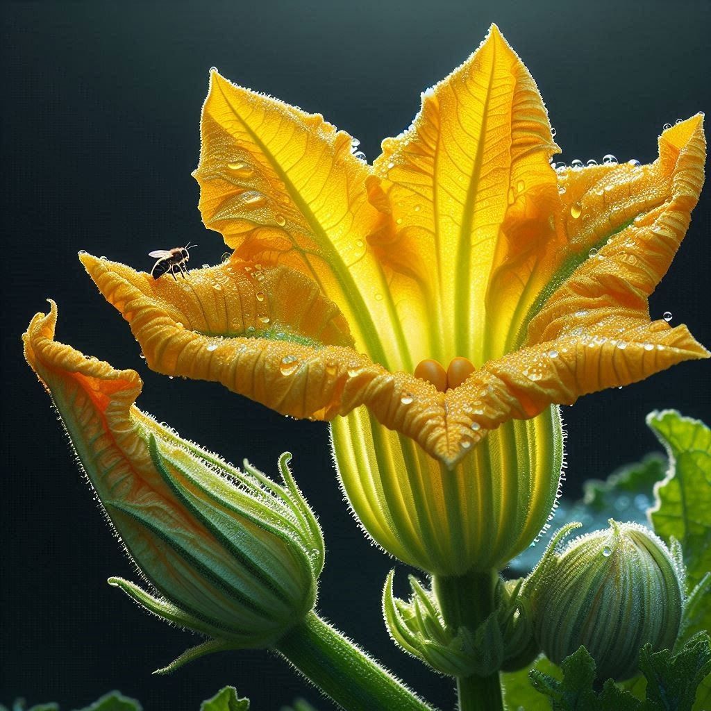 Yellow Zucchini Flower Bloom