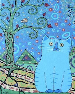 Blue Cat and Bird