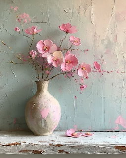 Pink Flowers in Vase
