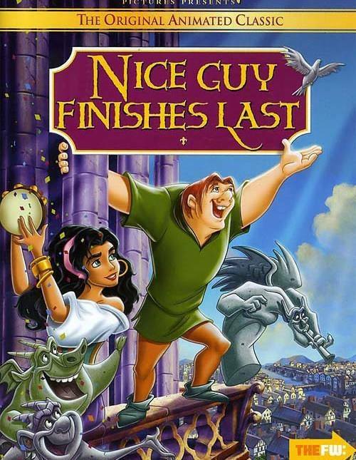 Animated film cover showing a hunchback, a girl with a tambourine, and gargoyles above a colorful city.