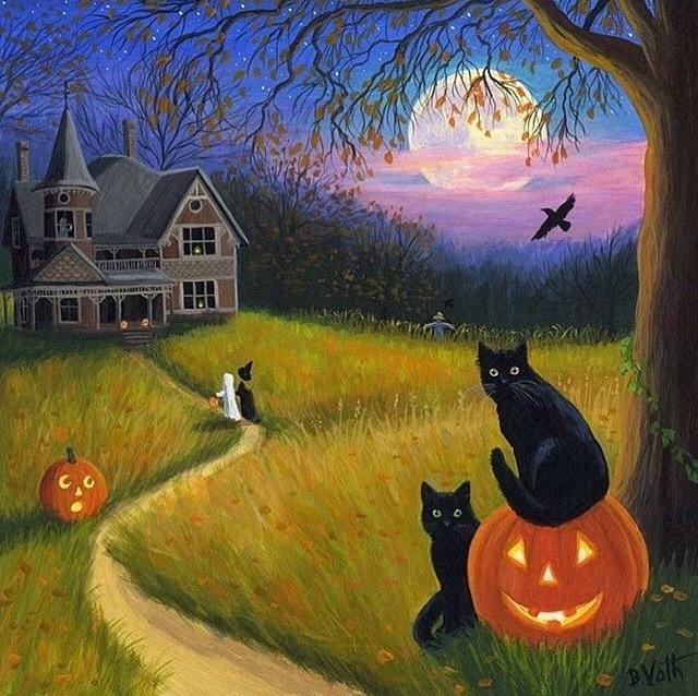 Spooky Farm House Halloween Night