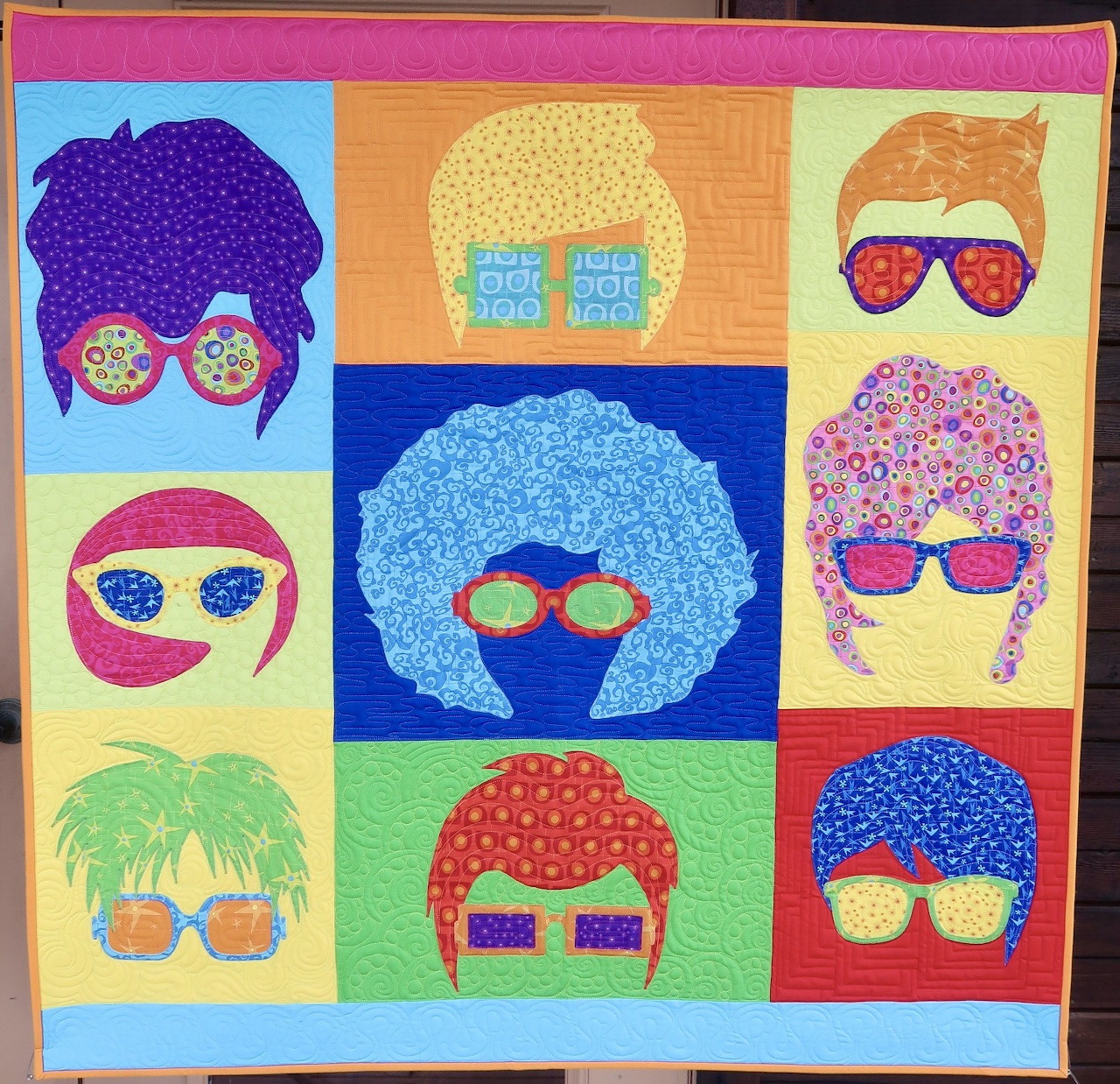 Colorful Pop Art Faces with Sunglasses