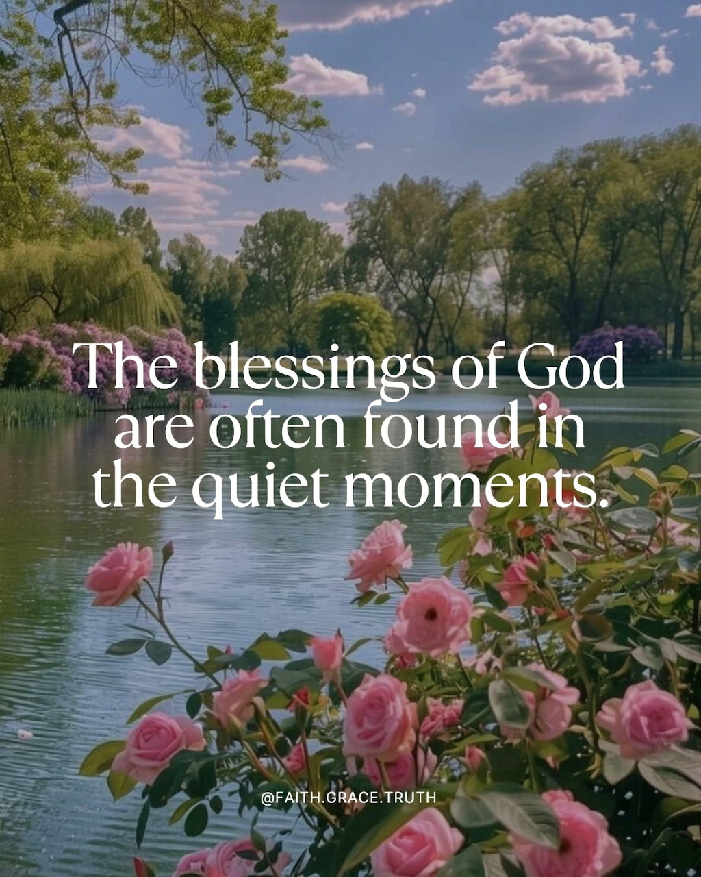 Blessings of God Pink Roses Lake