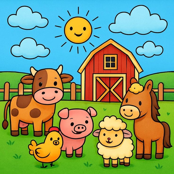 Cartoon Farm Animals