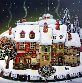 Snowy Village Houses
