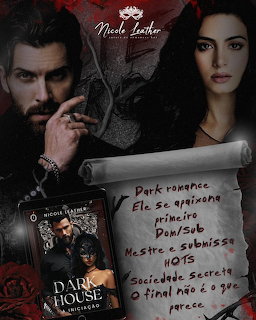 Dark romance book cover with bearded man and dark-haired woman in red and black mody tones