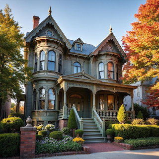 Victorian Mansion in Autumn