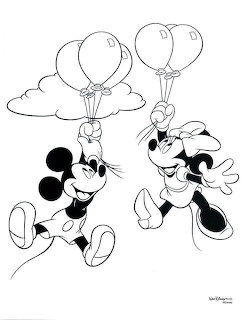 Mickey and Minnie with Balloons