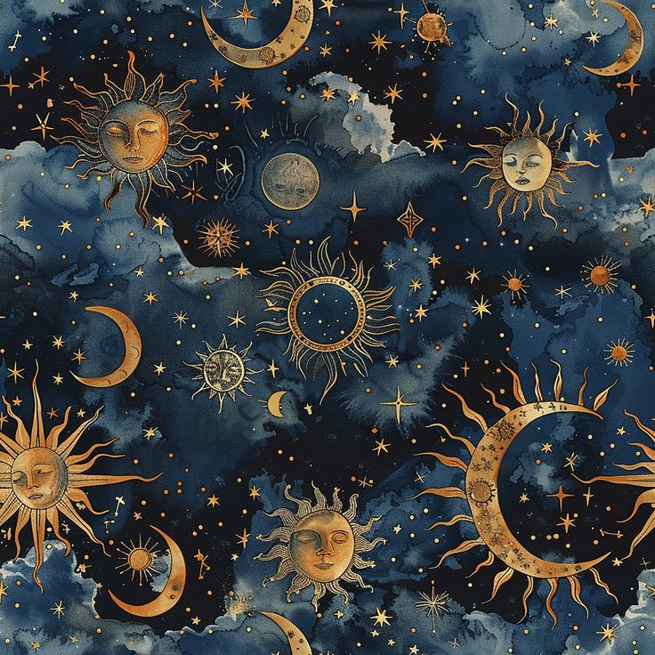 Celestial Sun Moon Stars