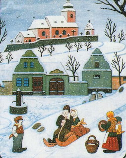 Winter Village Scene