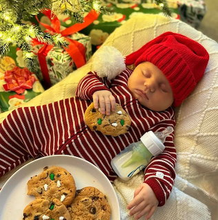 Baby Sleeping With Christmas Cookies