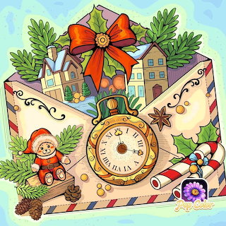 Christmas Card Envelope Scene