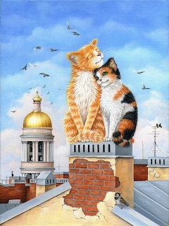 Rooftop Cat Pair