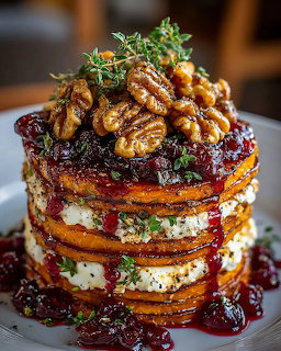 Stacked Pancakes With Walnuts