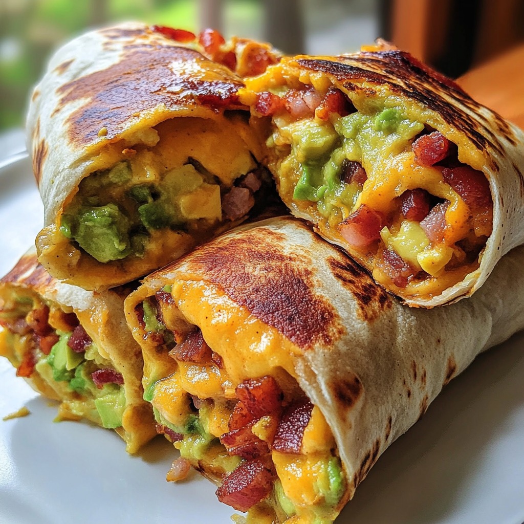 Bacon Avocado Cheese Burrito