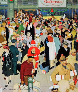 Busy Holiday Traveling Norman Rockwell