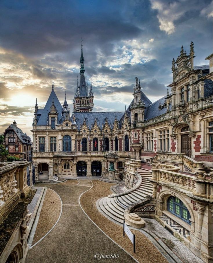 Historic European Castle Courtyard