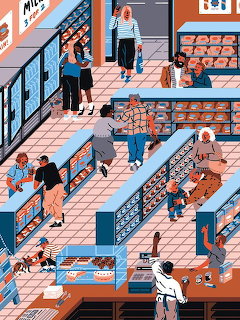 Supermarket Interior Illustration