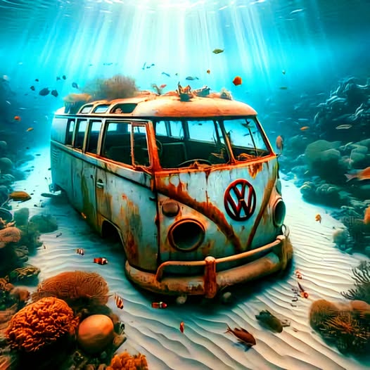 Underwater VW Bus