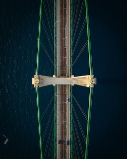 Aerial Bridge Over Water