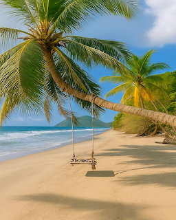 Tropical Beach Palm Swing