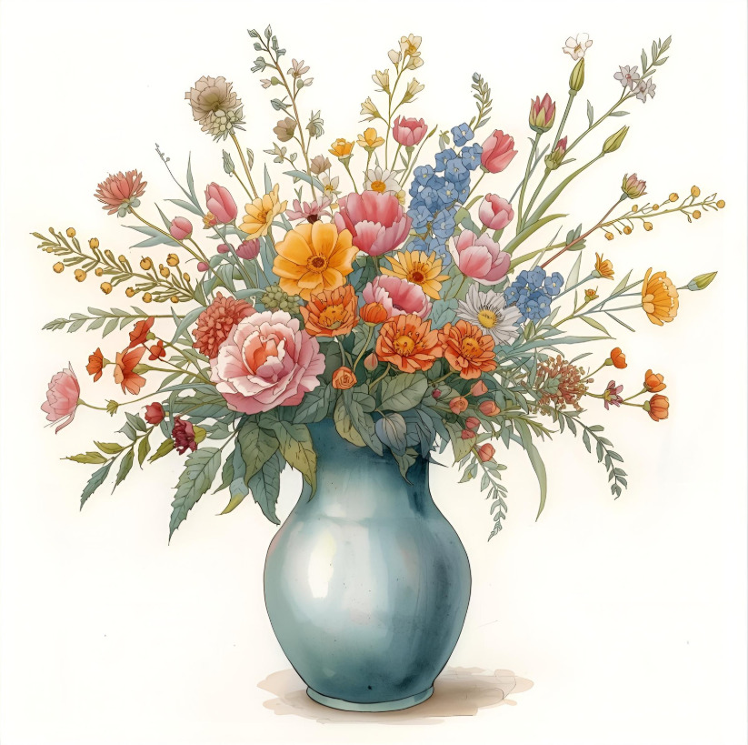 Watercolor Wild Flowers