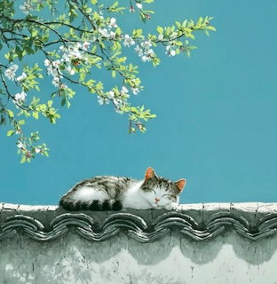 Kitten on Tiled Roof