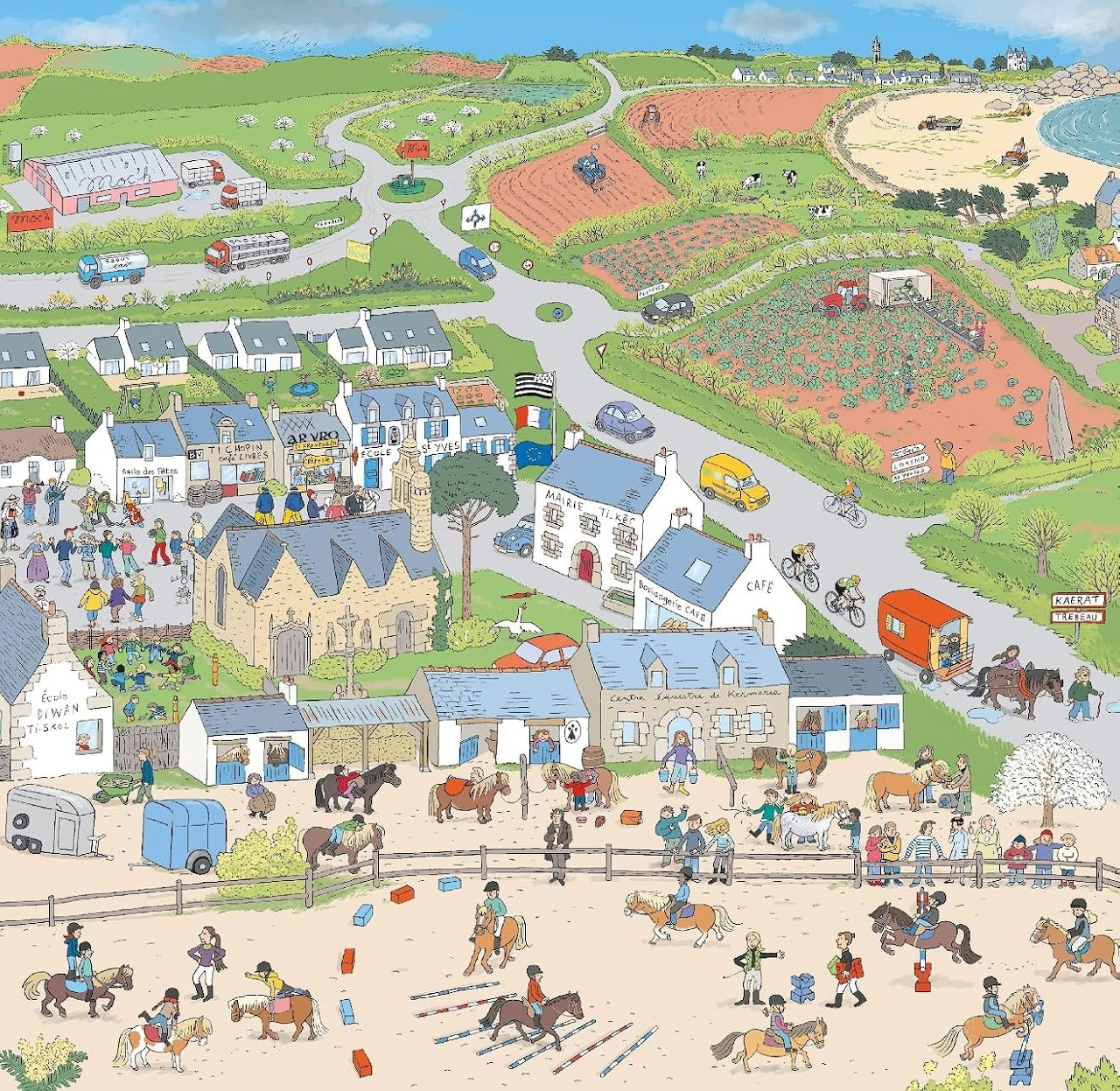 Brittany Beach Village Scene