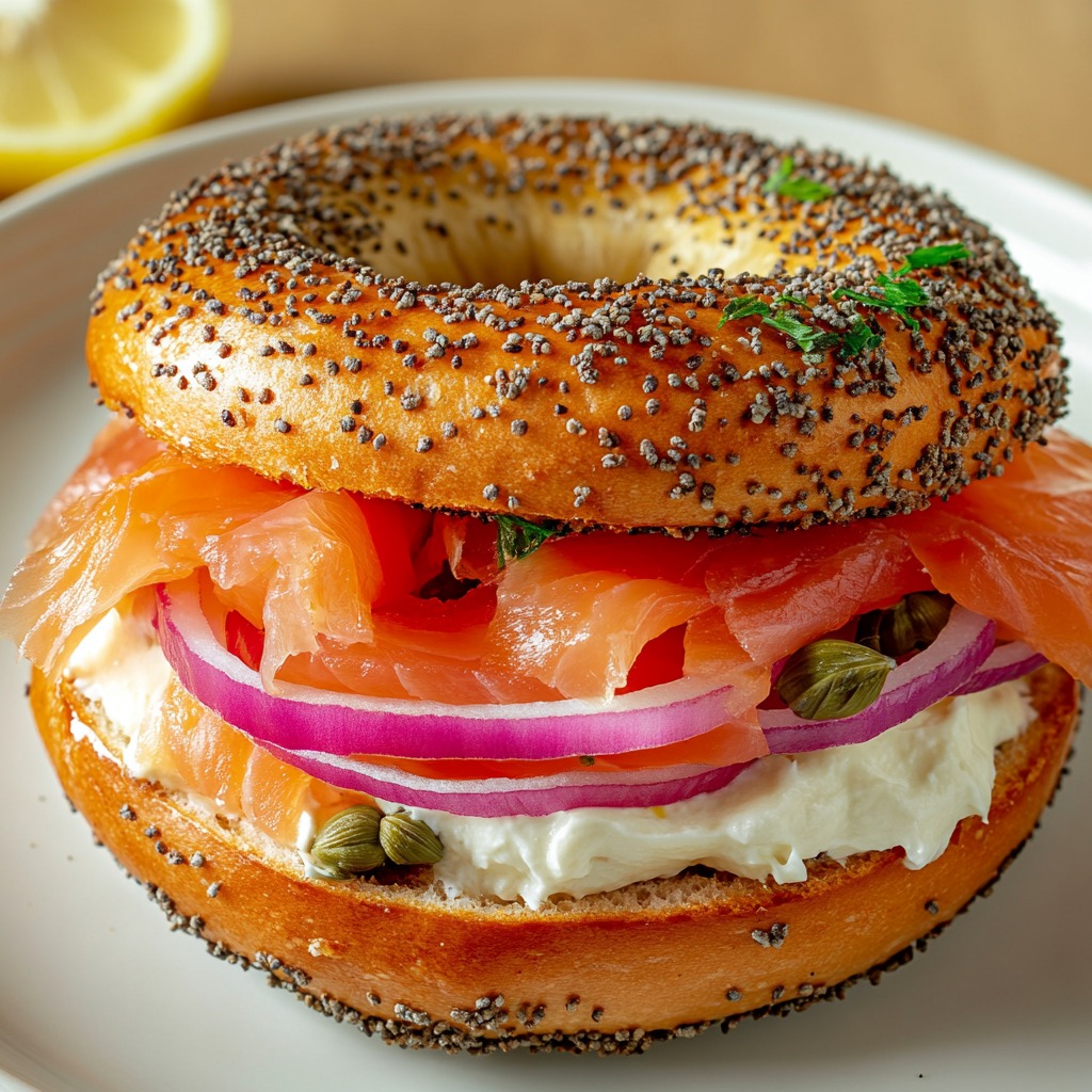 Salmon Bagel Sandwich