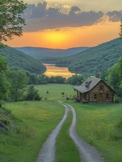 Cabin Mountain Sunset