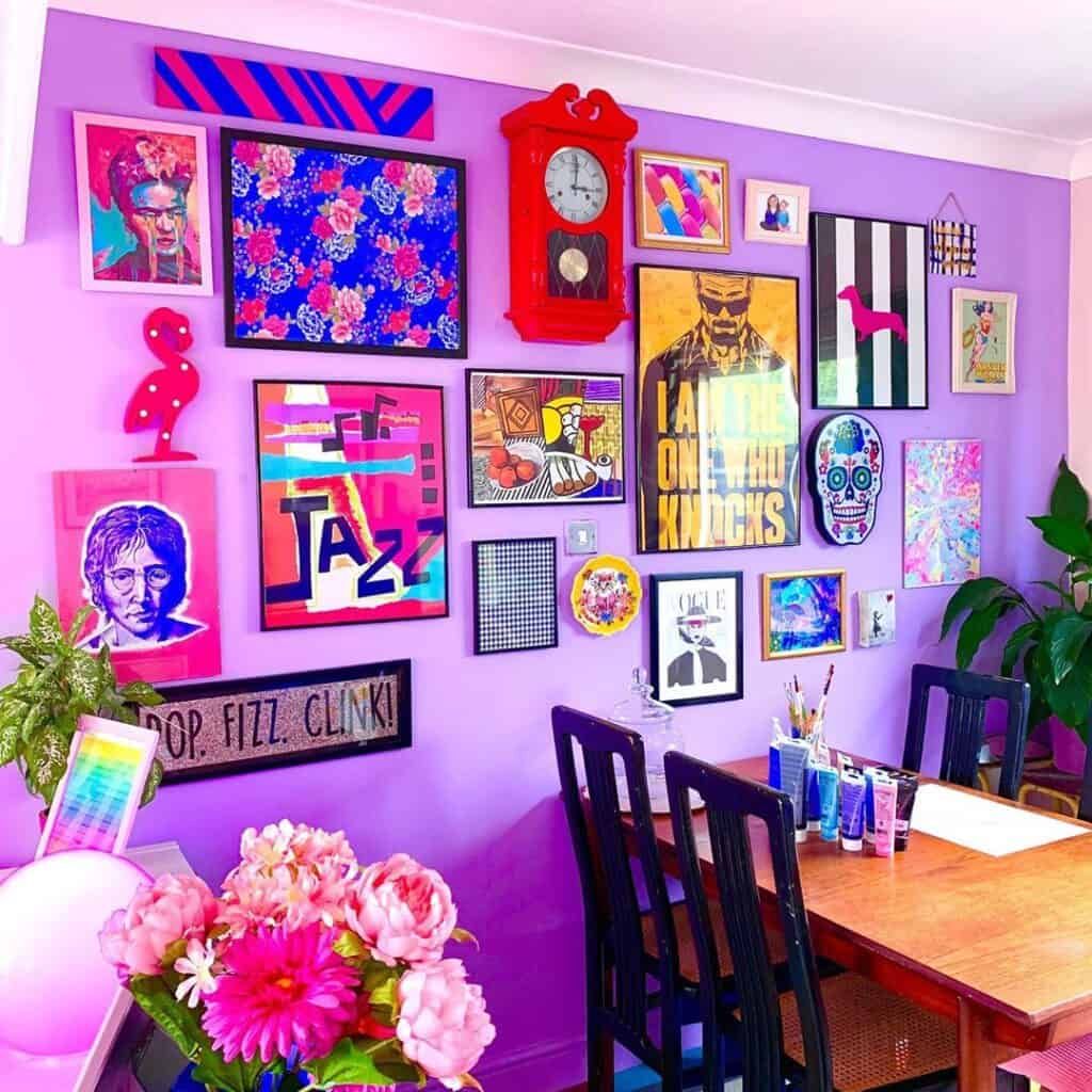 Purple Gallery Wall Interior