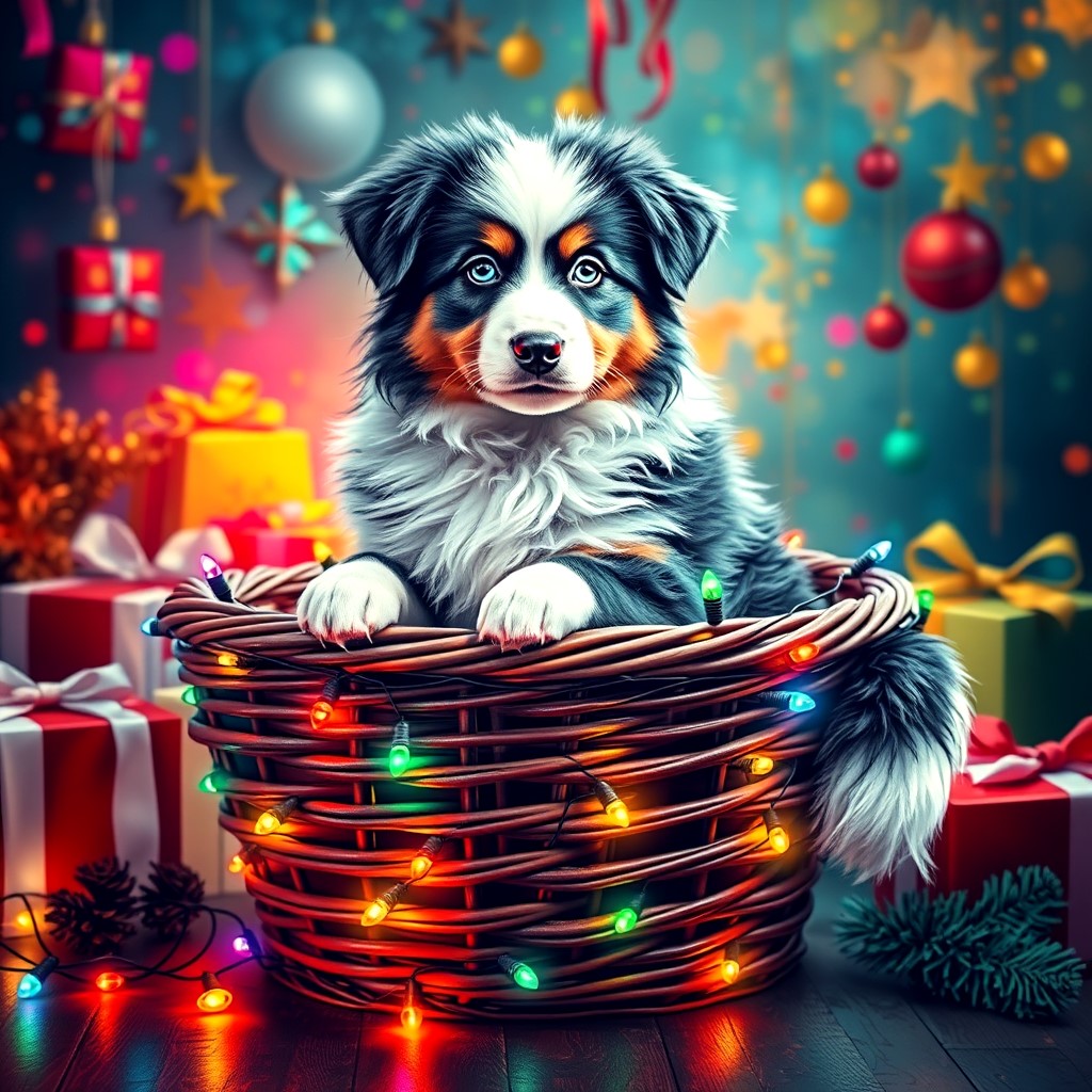 Puppy Christmas Basket