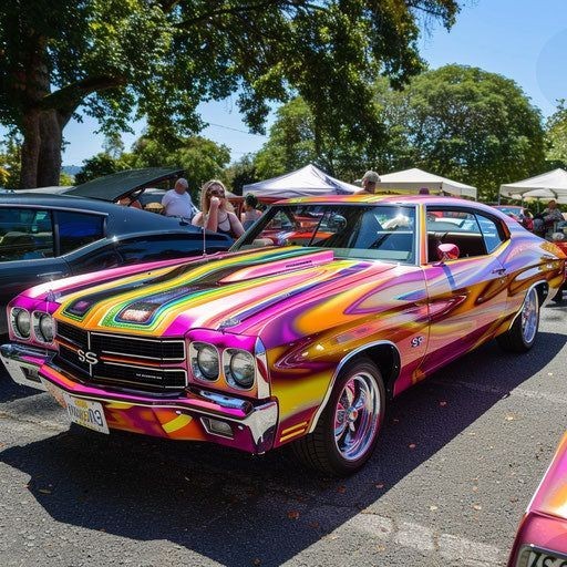 Colorful Custom Painted Muscle Car