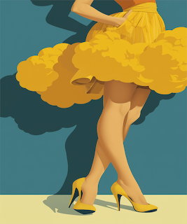 Woman Yellow Dress Heels