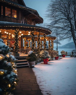 Winter Chalet at Dusk