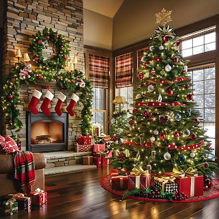 Christmas Living Room Fireplace