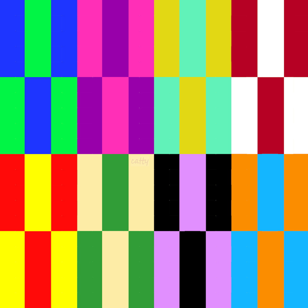 Grid of colorful vertical stripes in various bright colors arranged in horizontal rows