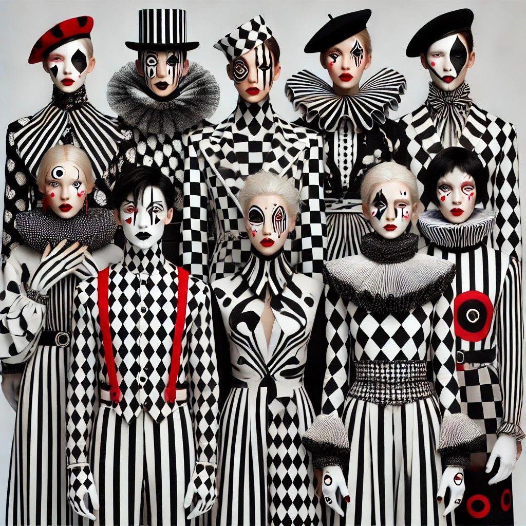 Harlequin Clown Figures